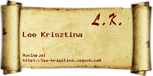 Lee Krisztina névjegykártya